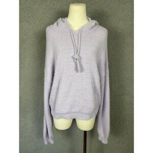 Hippie Rose  Juniors' Fuzzy Dropped-Shoulder Hoodie Lavender HazePurple XL NWT's